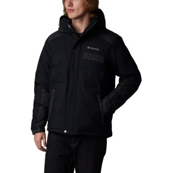 Columbia Muške Jakne - Winter Challenger Hooded Down Crne Tamno Sive | NBOW-68954